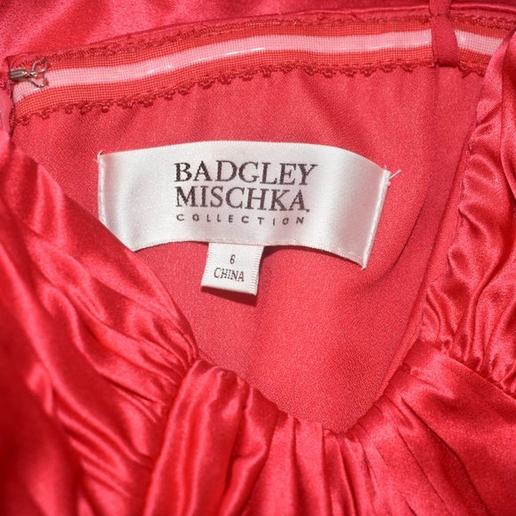 NWT Badgley Mischka Dress Rose Red Size 6 - Picture 6 of 7
